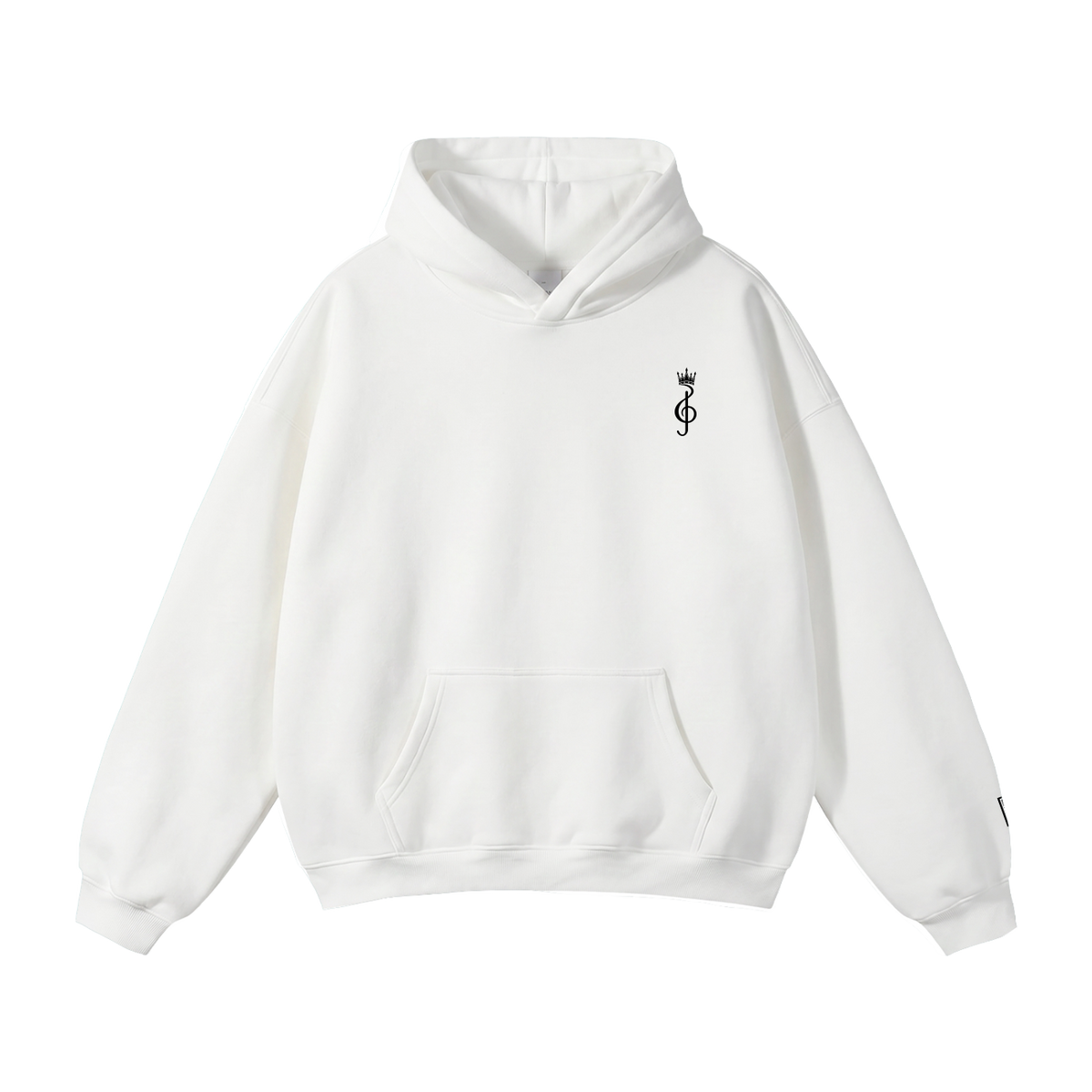 White Hoodie Front Loose