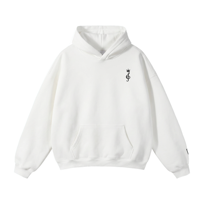 White Hoodie Front Loose