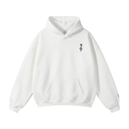 White Hoodie Front Loose